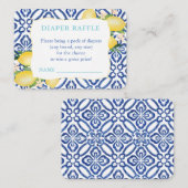 Carte D'accompagnement Baby shower turquoise, Cobalte Et Citrons (Devant / Derrière)