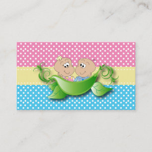Carte D'accompagnement Baby shower Twin - Deux Pois Dans Un Raffin De Pod