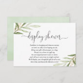 Carte D'accompagnement Baby shower verdoyant en or vert douche (Devant / Derrière)