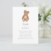 Carte D'accompagnement Baby shower vert classique Teddy Bear Sage (Debout devant)