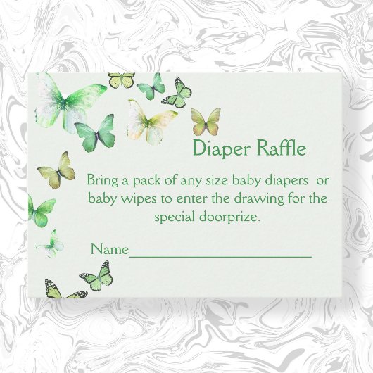 Carte D'accompagnement Baby Shower Vert Une Petite Fée Papillon Tirage au