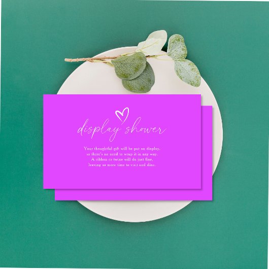 Carte D'accompagnement Baby shower violet minimaliste douche