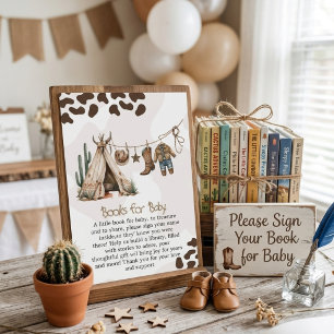 Carte D'accompagnement Baby shower western moderne rustique cowboy désert
