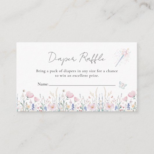 Carte D'accompagnement Baby shower Whimsical Enchanted Fleur sauvage Fair (Devant)