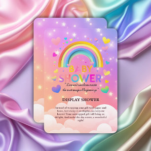 Carte D'accompagnement Baby shower Whimsical Hearts & Rainbows