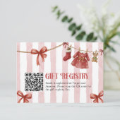 Carte D'accompagnement Baby Shower Winter Gift QR Code Registry Card (Debout devant)