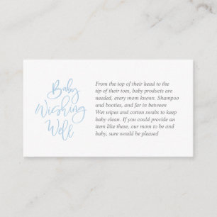 Carte D'accompagnement Baby shower, Wishing Well, Blue Bell Gris Script