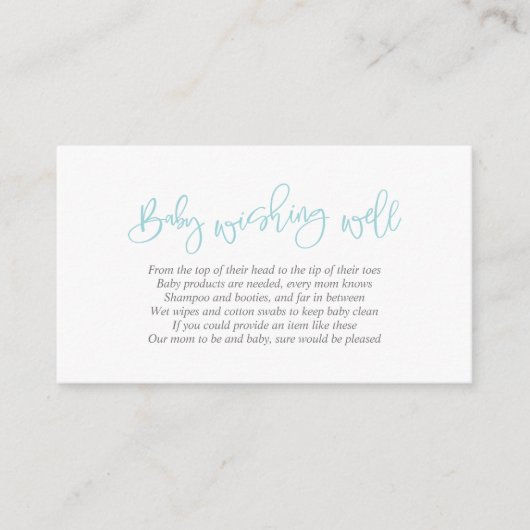 Carte D'accompagnement Baby shower, Wishing Well, Creative Tiffany Script (Devant)