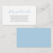 Carte D'accompagnement Baby shower, Wishing Well, Script bleu créatif (Devant / Derrière)