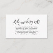 Carte D'accompagnement Baby shower, Wishing Well, Script noir créatif (Devant)