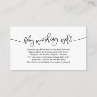 Baby shower, Wishing Well, Script noir créatif