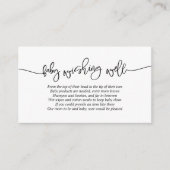 Carte D'accompagnement Baby shower, Wishing Well, Script noir créatif