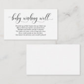 Carte D'accompagnement Baby shower, Wishing Well, Script noir moderne (Devant / Derrière)
