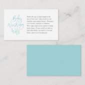 Carte D'accompagnement Baby shower, Wishing Well, tiffany, Gris Script (Devant / Derrière)