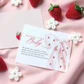Carte D'accompagnement Baby showers de fraises en bois rose pour bébé