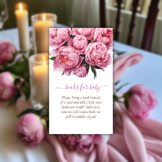 Carte D'accompagnement Baby showers Pink Peonies pour bébé