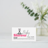 Carte D'accompagnement Baby Zebra, Baby shower Déchets Raffle (Debout devant)
