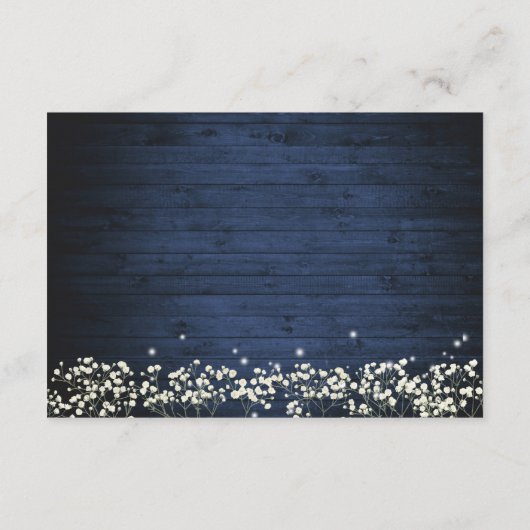 Carte D'accompagnement Baby's Breath Mason Jar Mariage Hébergements (Dos)