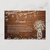 Carte D'accompagnement Baby's Breath Mason Jar Rustic Mariage Détails (Devant)