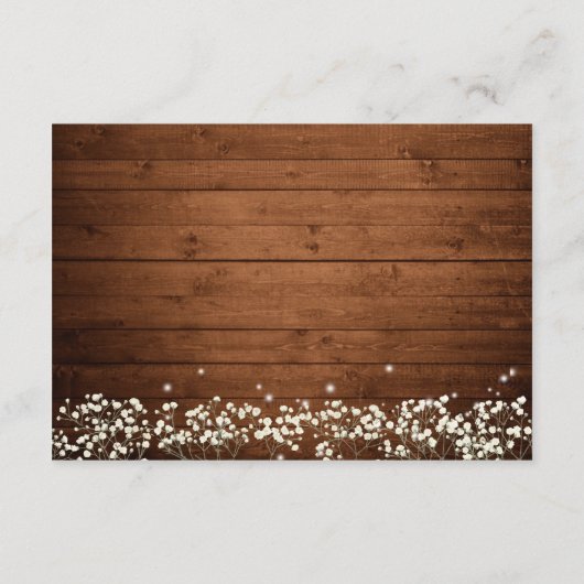 Carte D'accompagnement Baby's Breath Mason Jar Rustic Mariage Détails (Dos)