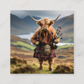 Carte D'accompagnement Bagpiper de vache écossaise Highland (Dos)