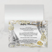 Carte D'accompagnement Bagues Mariages d'or Coeurs Mesures de sécurité (Devant / Derrière)