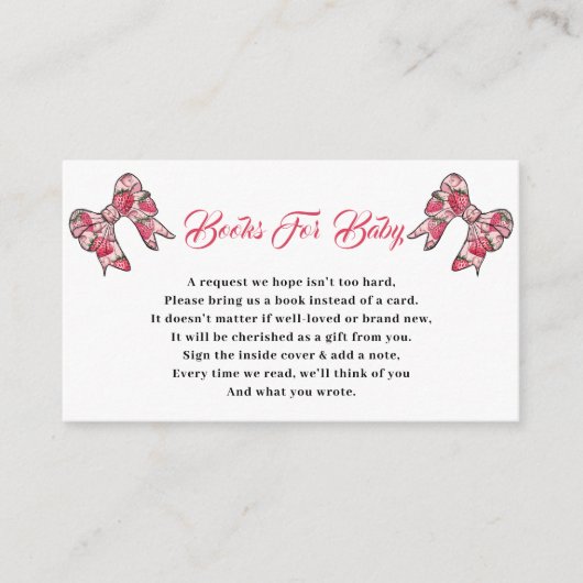 Carte D'accompagnement Baie Premier anniversaire Strawberry Rose pâle 1 a (Devant)