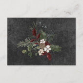 Carte D'accompagnement Baies d'hiver rustiques et réception noire de pin (Dos)