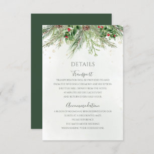 Carte D'accompagnement Baies d'hiver rustiques Pine Cône Mariage de verdu