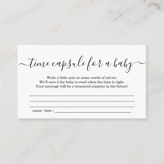 Carte D'accompagnement Baignée de bébé capsule temporelle (Devant)