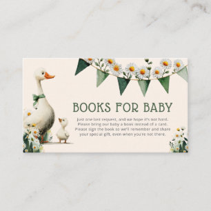 Carte D'accompagnement Baignoire en aquarelle Oie Apporte un livre Baby S