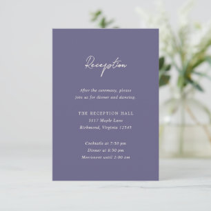 Carte D'accompagnement Bailee Dusty Purple Mariage moderne