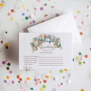 Carte D'accompagnement Bain de bébé Ballon en l'air arc-en-ciel Aquarelle