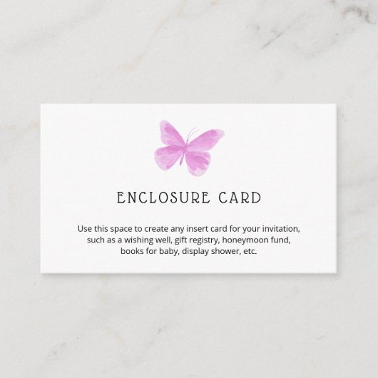 Carte D'accompagnement Baisers à papillon Texte personnalisé (Devant)