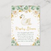 Carte D'accompagnement Balayage de cygne Roses vert et or douche (Devant)