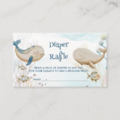 Carte D'accompagnement Baleine Baby shower Bleu Beige Déchet Raffle (Devant)