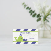 Carte D'accompagnement Baleine Baby shower Déchets Raffle Ticket, Navy Gr (Debout devant)
