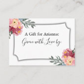 Carte D'accompagnement Balise cadeau de Fête des mariées d'affichage flor (Dos)