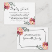 Carte D'accompagnement Balise cadeau de Fête des mariées d'affichage flor (Devant / Derrière)