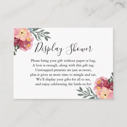 Carte D'accompagnement Balise cadeau de Fête des mariées d'affichage flor (Devant)