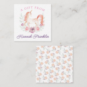 Carte D'accompagnement Balise cadeau Unicorn personnalisée
