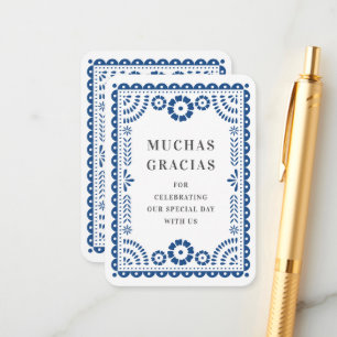 Carte D'accompagnement Balise Colorful Blue Papel Picado Wedding Favor