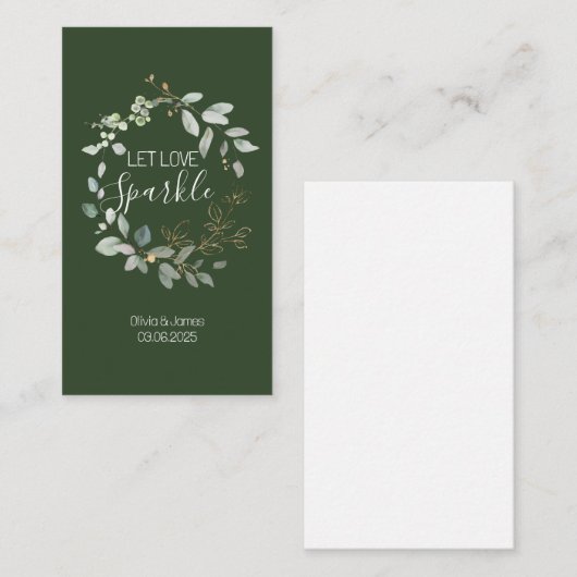 Carte D'accompagnement Balise mariage Sparkler, Sparkler Envoyer des étiq (Devant / Derrière)