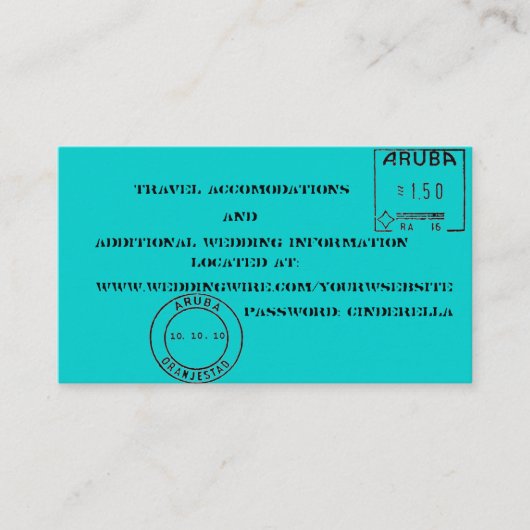 Carte D'accompagnement Balises de bagage Insertions mariage (Devant)