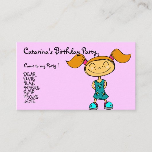 Carte D'accompagnement Ballerina Girl - Customisée (Devant)