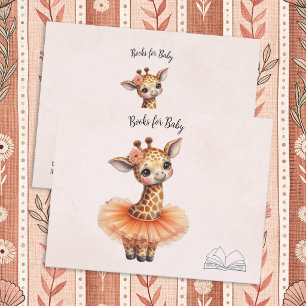 Carte D'accompagnement Ballerine Bébé Fille Shower Tutu Girafe Livres