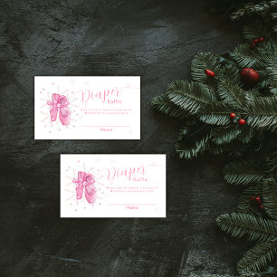 Carte D'accompagnement Ballerine Flocon de Neige Rose Tirage au Sort Couc