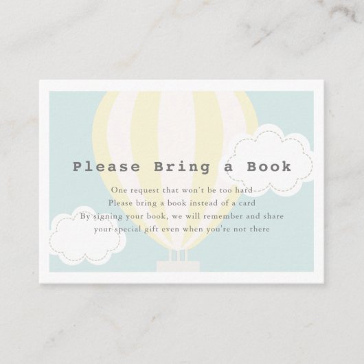 Carte D'accompagnement Ballons à air chaud jaune S'il vous plaît apporter (Devant)