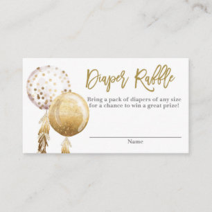 Carte D'accompagnement Ballons blancs et or baby shower Déchets Raffle