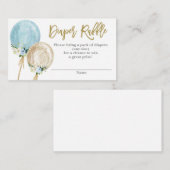 Carte D'accompagnement Ballons bleu et or baby shower Déchets Raffle (Devant / Derrière)